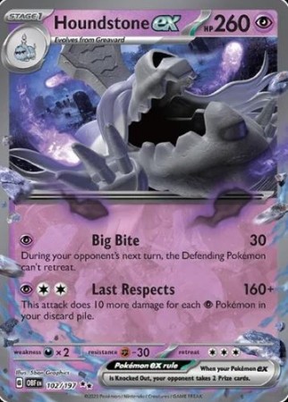 Houndstone ex 102/197 - Obsidian Flames